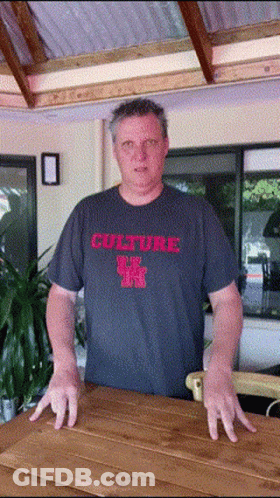 Man In T-Shirt Saying Culture GIF