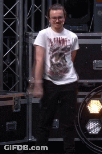 Man In T-Shirt Saying Fame GIF