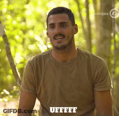 Man In T-Shirt Saying Ufffe GIF
