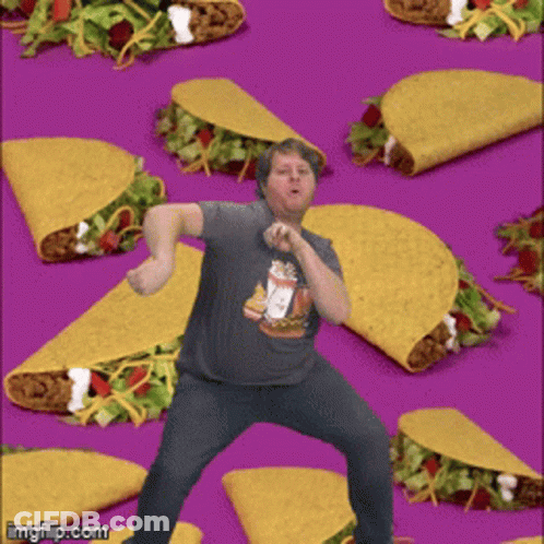 Man In Taco Shirt Dancing GIF