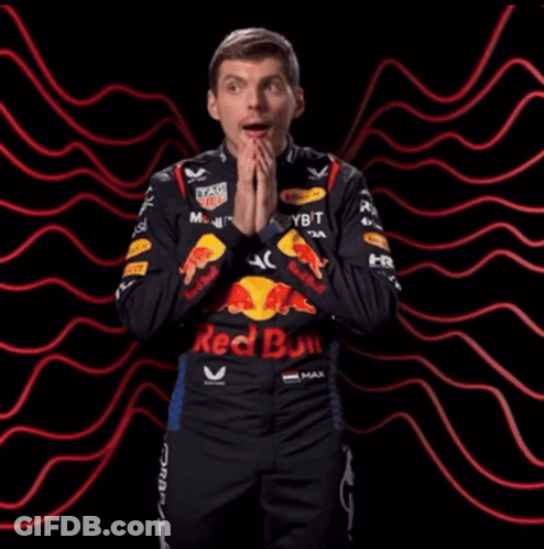 Man In Tag Heuer Jacket With Red Bull GIF
