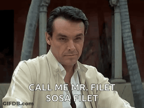 Man In Tan Jacket Saying Call Me Mr. Filet Sosa GIF