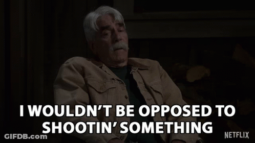 Man In Tan Jacket Says I Wouldn't Be Opposed To Shootin Something GIF