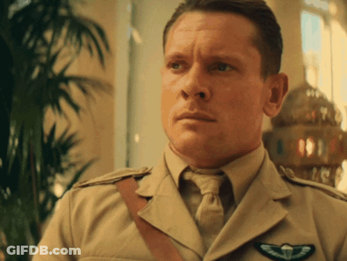Man In Tan Uniform With Paratrooper Patch GIF