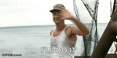 Man In Tank Top And Hat On Boat GIF