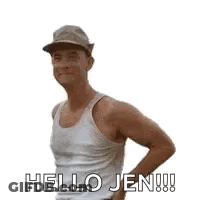 Man In Tank Top And Hat On Boat GIF