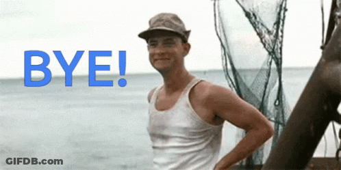 Man In Tank Top By Ocean With Blue Bye GIF