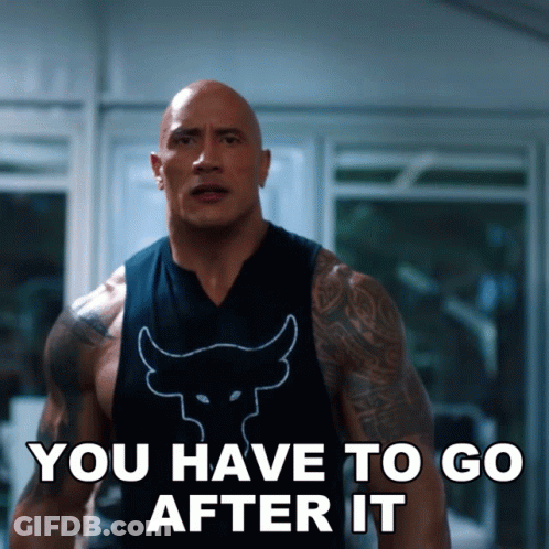 Man In Tank Top With Bull Says You Have To Go After It GIF