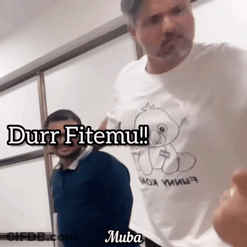 Man In Teddy Bear Shirt Says Durr Fitemu GIF