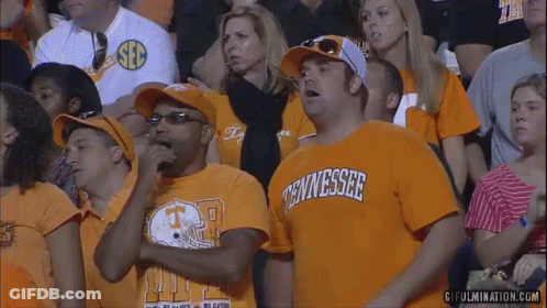 Man In Tennessee Shirt In Crowd GIF