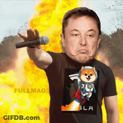 Man In Tesla Shirt Holding Microphone GIF