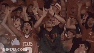 Man In Texas Jersey Cheering In Crowd GIF