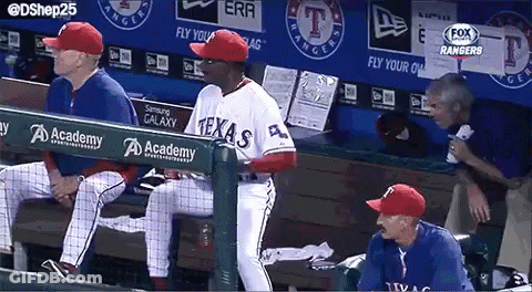 Man In Texas Jersey On Bench GIF