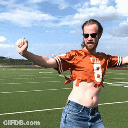 Man In Texas Jersey On Football Field GIF