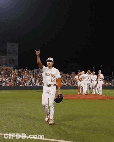Man In Texas Jersey Walking On Field GIF