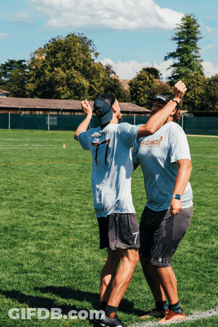Man In Texas Shirt Throws Frisbee GIF