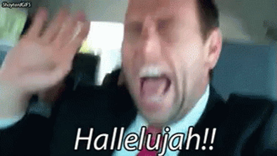 Man In The Car Screaming Hallelujah Meme GIF
