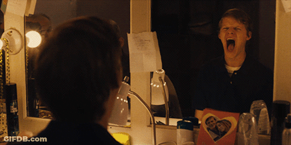Man In The Mirror Making Faces GIF