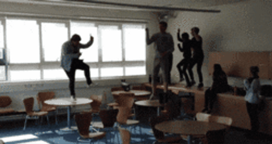 Man In The Table Funny Falling GIF