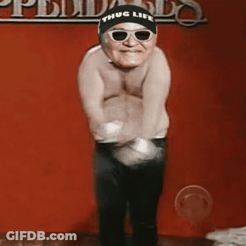 Man In Thug Life Hat Dancing GIF