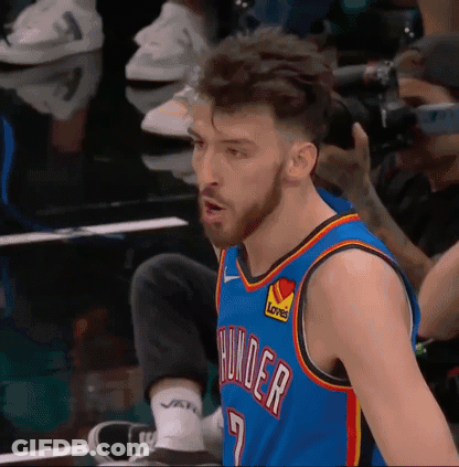 Man In Thunder Jersey Sitting GIF
