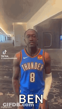 Man In Thunder Jersey Talking GIF