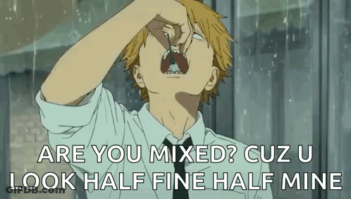 Man In Tie Are You Mixed Cuz U Look Half Fine Half Mine GIF