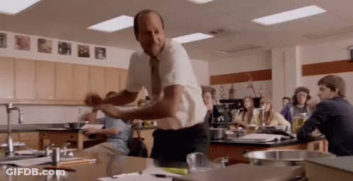 Man In Tie Dancing In Classroom GIF