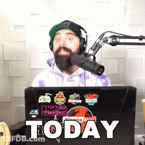 Man In Tie Dye Hoodie In Front Of Microphone Today GIF