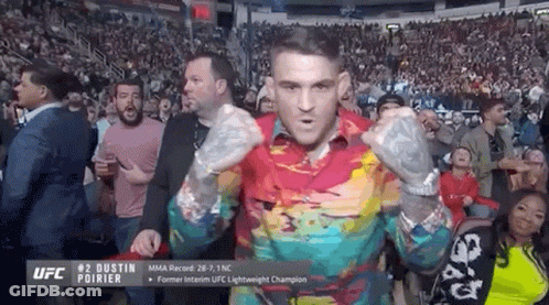 Man In Tie Dye Shirt At UFC Event GIF