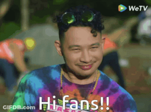 Man In Tie Dye Shirt Says Hi Fans GIF