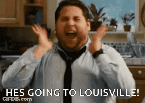 Man In Tie Going To Louisville In Kitchen GIF