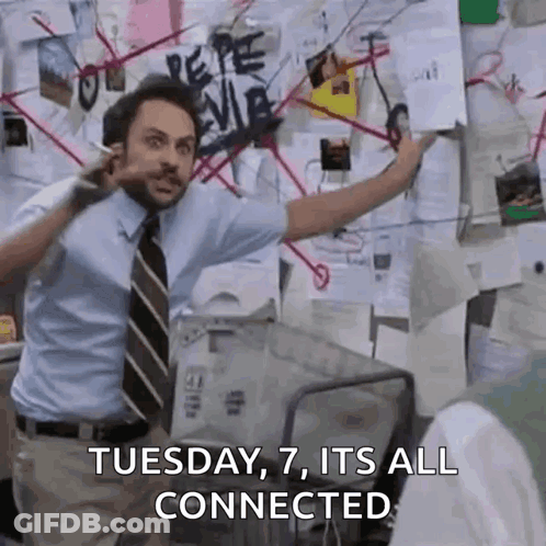Man In Tie Pointing At Tuesday 7 Bulletin GIF