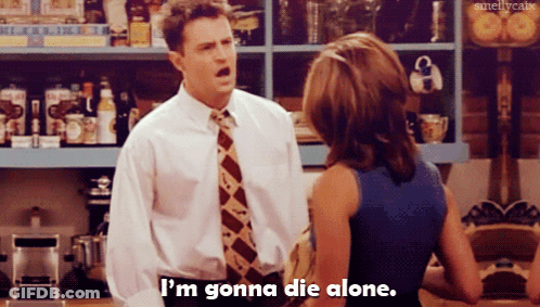 Man In Tie Saying I'm Gonna Die Alone To Woman GIF