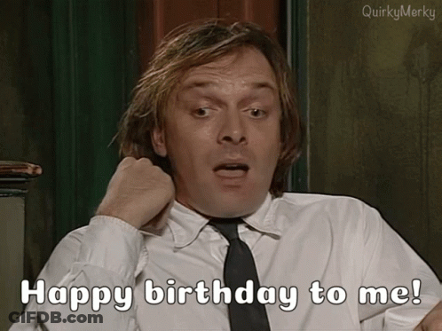 Man In Tie Says Happy Birthday To Me GIF