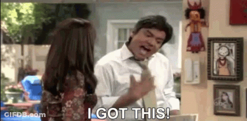 Man In Tie Says I Got This To Woman GIF