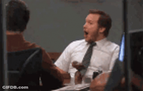 Man In Tie With Open Mouth GIF