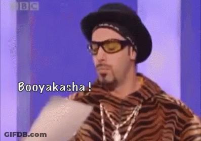 Man In Tiger Print Shirt Holding Paper Says Booyakasha GIF
