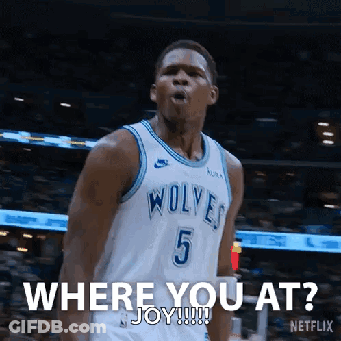 Man In Timberwolves Jersey Number 5 GIF