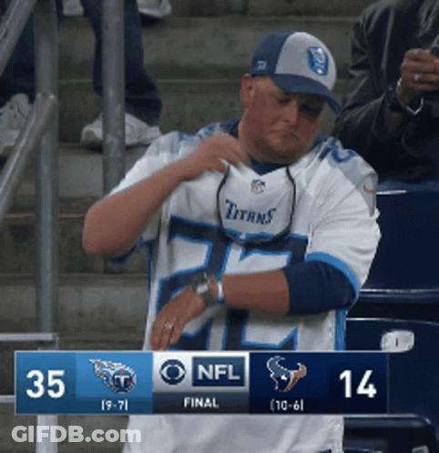 Man In Titans Jersey Standing In Stands GIF
