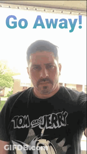 Man In Tom And Jerry T-Shirt GIF