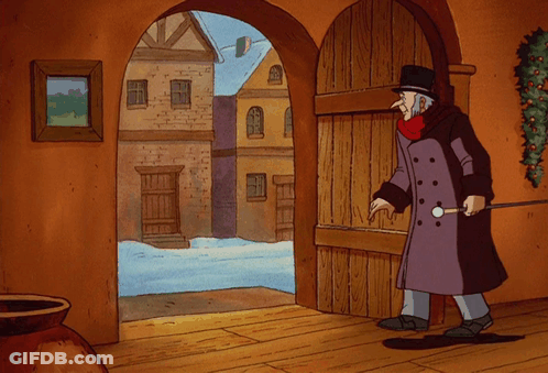 Man In Top Hat And Coat Holding Cane GIF