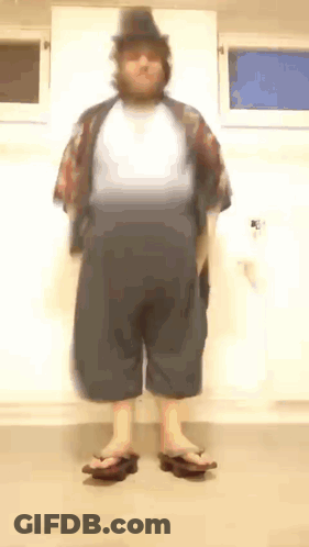 Man In Top Hat And Overalls GIF
