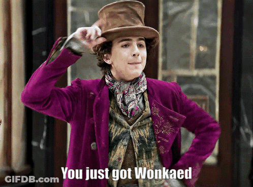 Man In Top Hat And Purple Jacket Says You Just Got Wonkaed GIF
