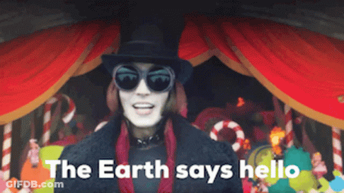 Man In Top Hat And Sunglasses Says Earth Says Hello GIF
