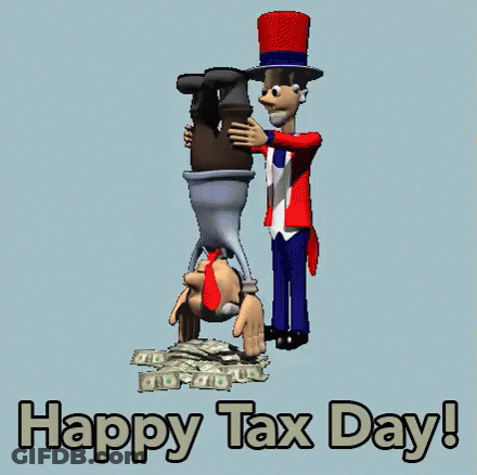 Man In Top Hat Holding Upside Down Man On Money GIF