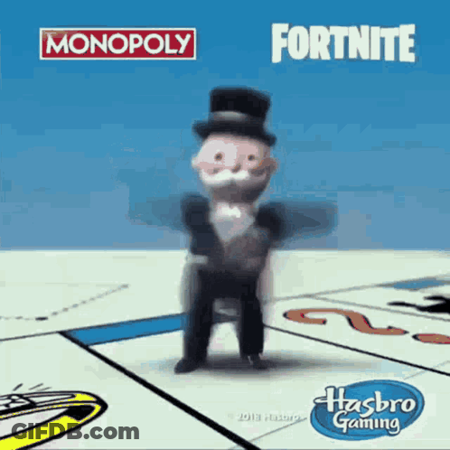Man In Top Hat On Monopoly Board GIF