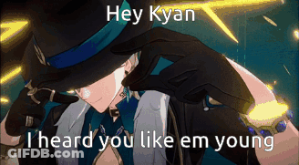 Man In Top Hat Saying Hey Kyan I Heard You Like Em Young GIF