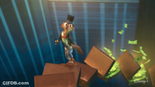 Man In Top Hat Standing On Money Box GIF