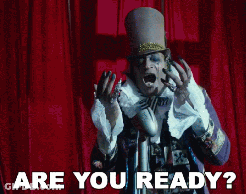 Man In Top Hat With Microphone Saying Are You Ready GIF